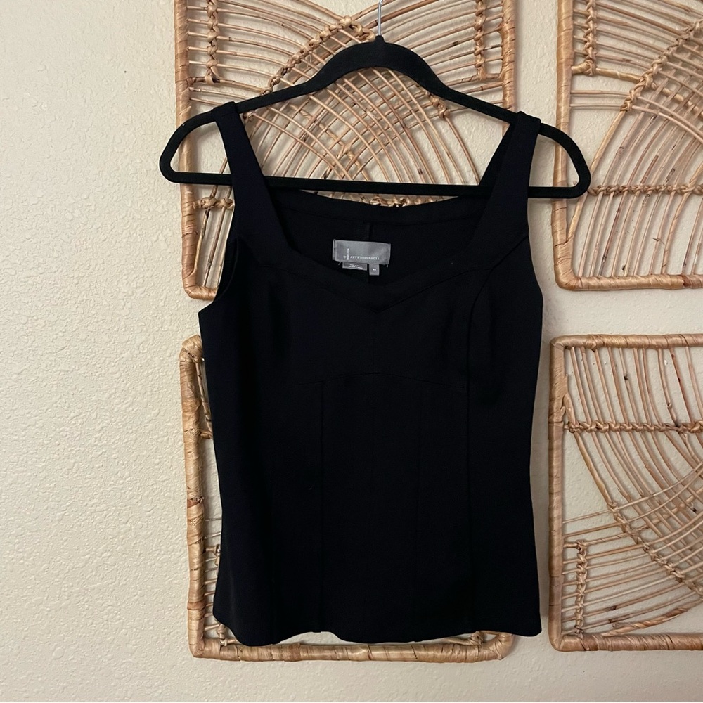 Anthropologie Corset Tank Black Stretch Y2K Goth Witchcore Women's Sz XS B44